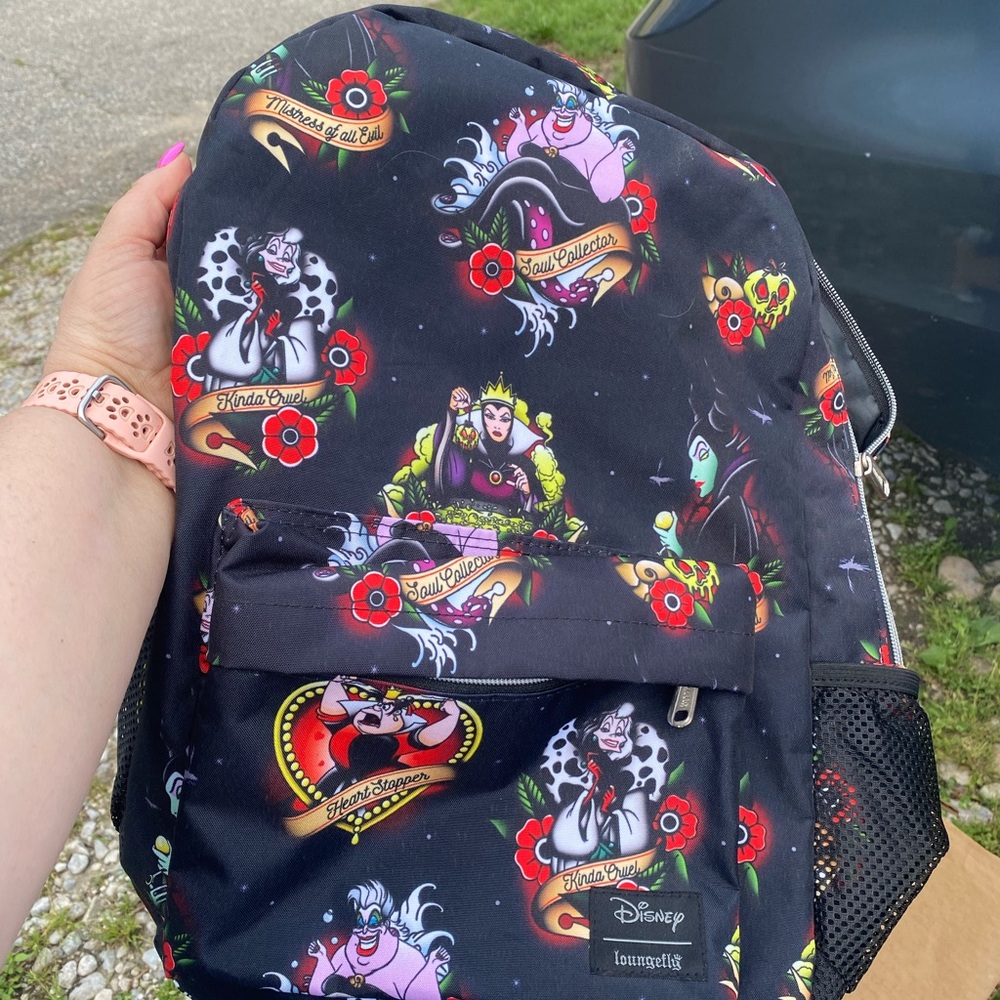 Loungefly Disney Villains Black Backpack rare!